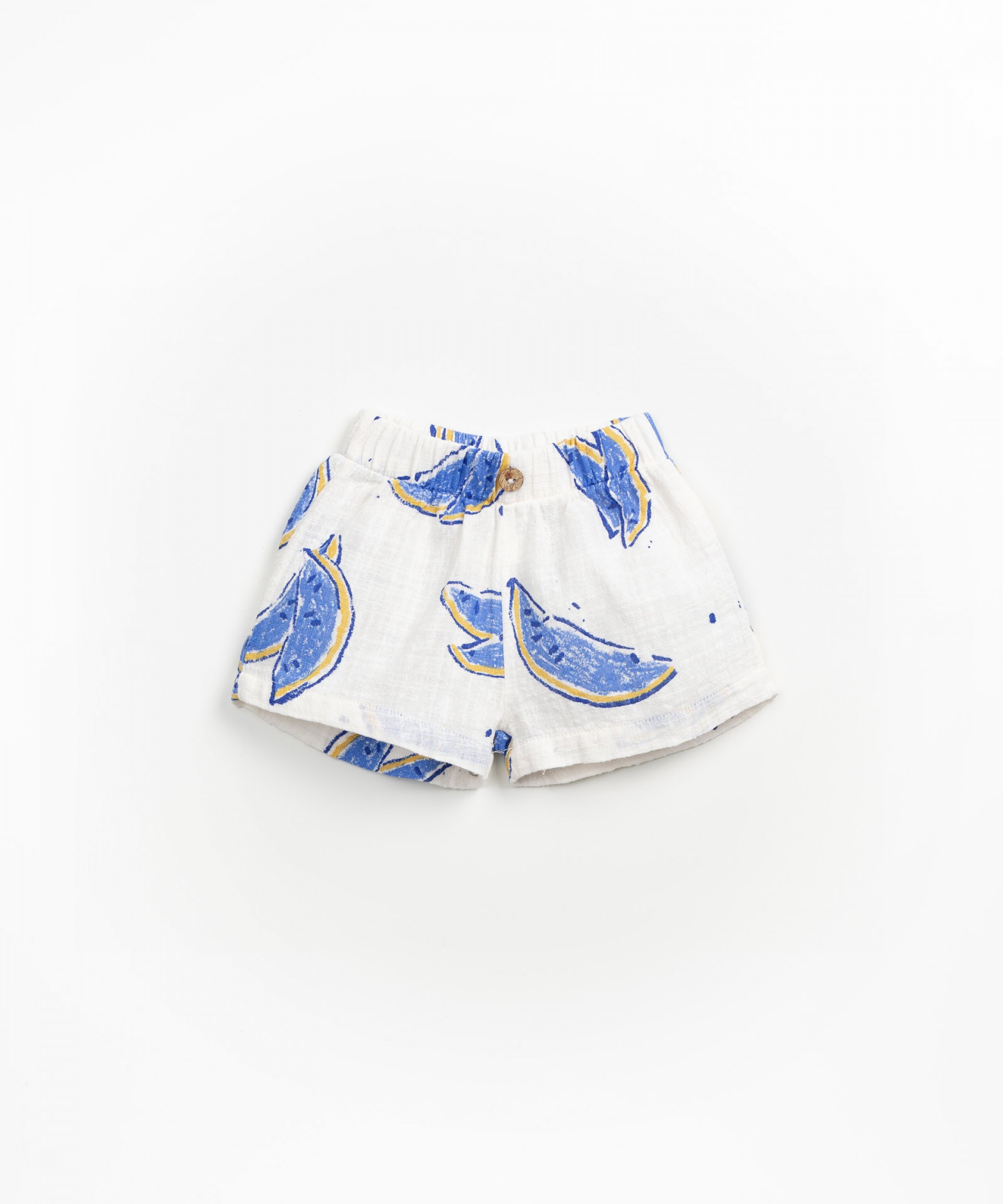 Calo em algodo orgnico com estampado de folhas