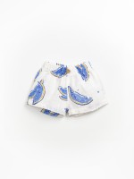 Organic cotton shorts with watermelon print