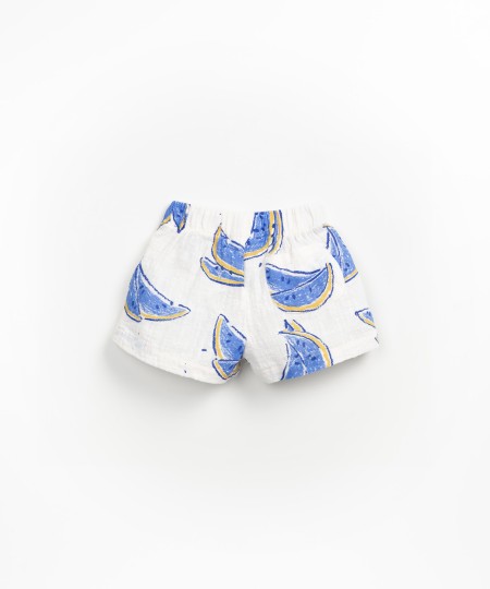 Calção de algodão orgânico com estampado de melancias