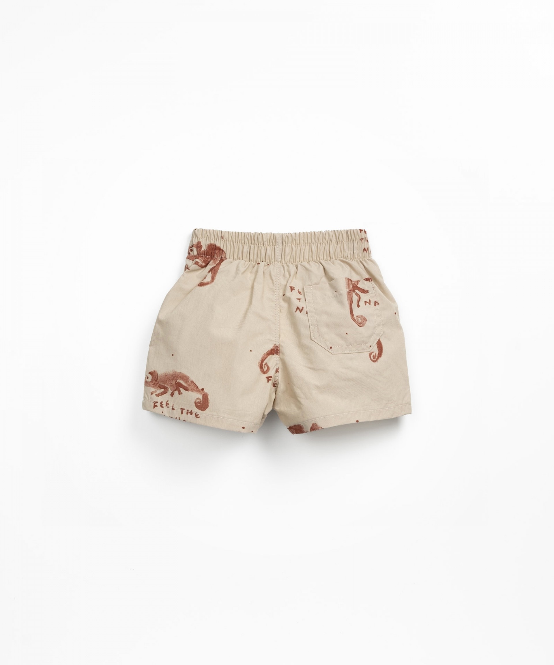 Cales de banho com estampado de folhas em algodo orgnico