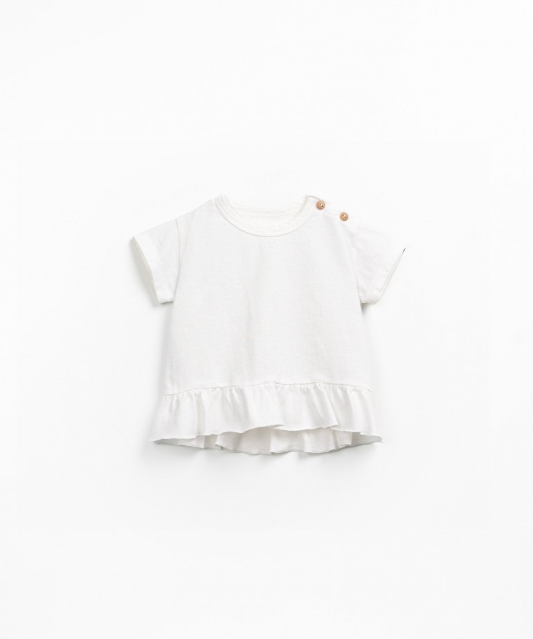 Flame knit t-shirt in organic and recycled cotton
