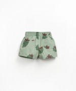 Cales de banho com estampado de folhas em algodo orgnico