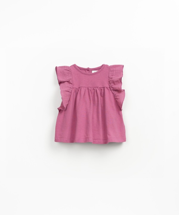 Tunic in a blend of fabric and jersey