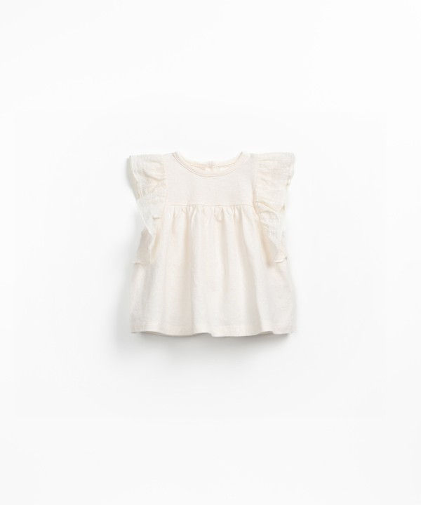 Tunic in a mix of fabric and jersey