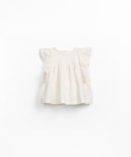 Tunic in a mix of fabric and jersey