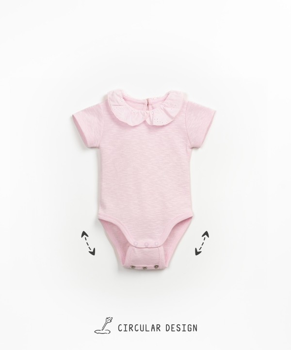 Body en coton biologique avec col brod?