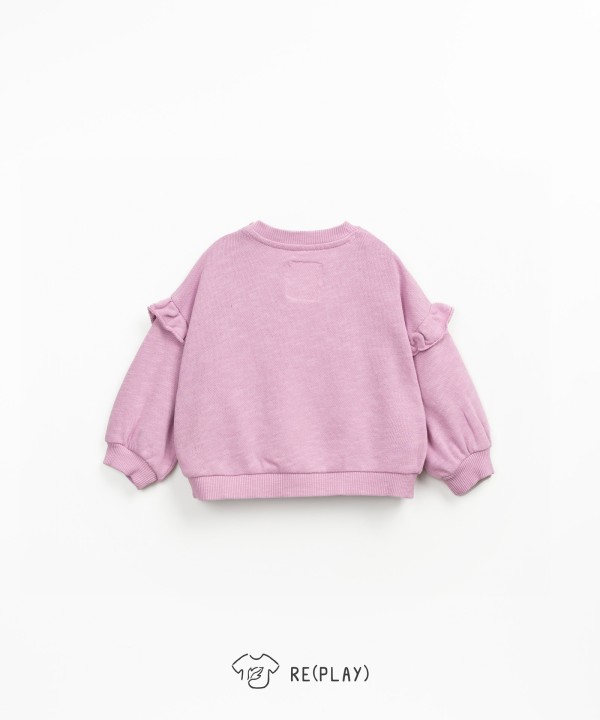 Sweatshirt with ruffle on the shoulder