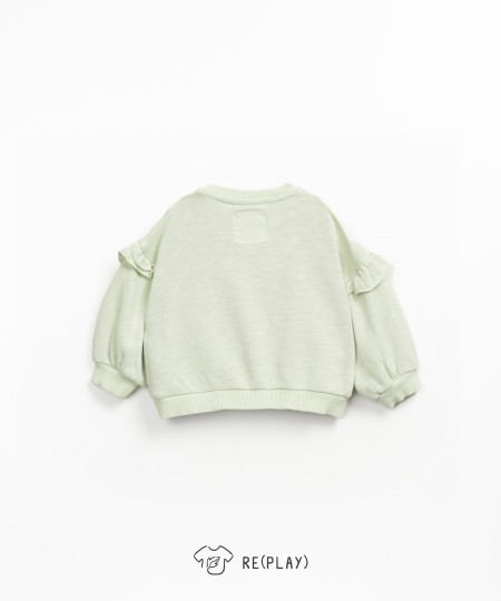 Sweatshirt with frill on the shoulder