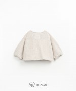 Knit jacket with coconut buttons