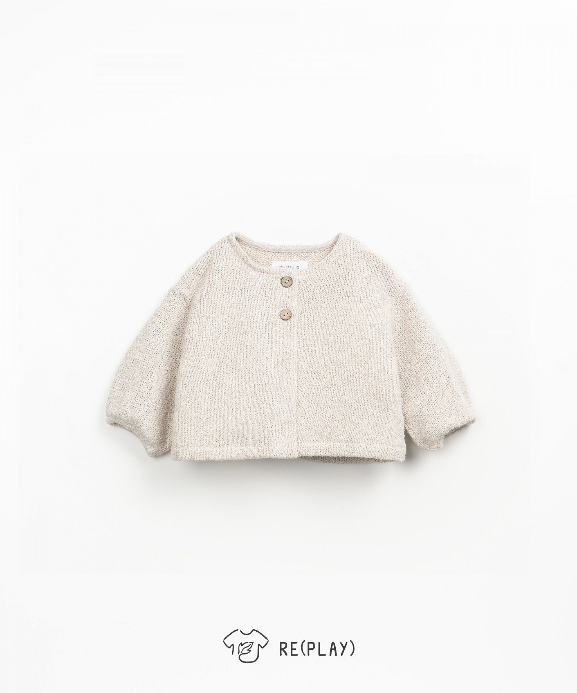 Knit jacket with coconut buttons