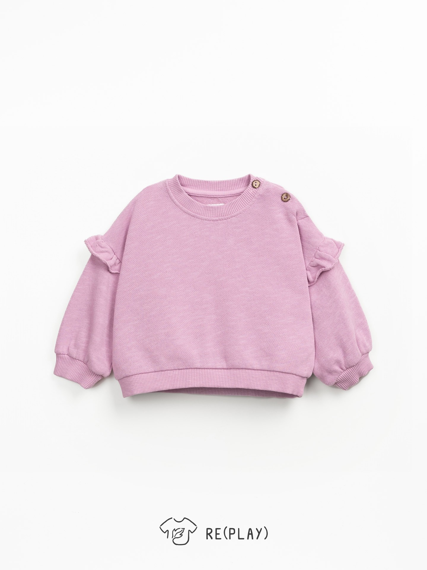 Sweatshirt with ruffle on the shoulder