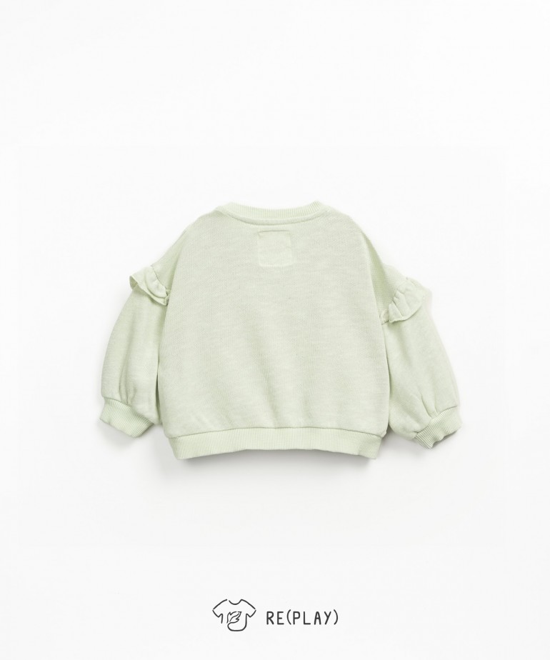 Sweatshirt with frill on the shoulder
