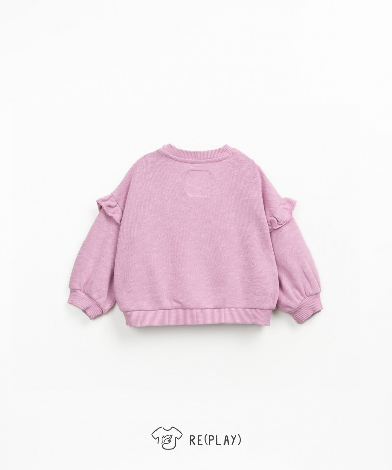 Sudadera con volante en el hombro