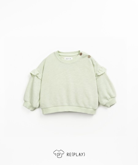 Felpa con volant sulla spalla