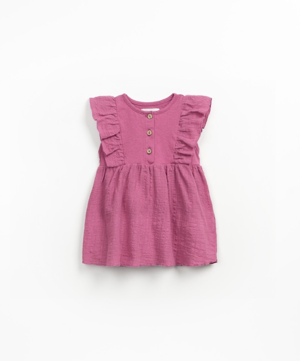 Vestido de mezcla de punto y tejido