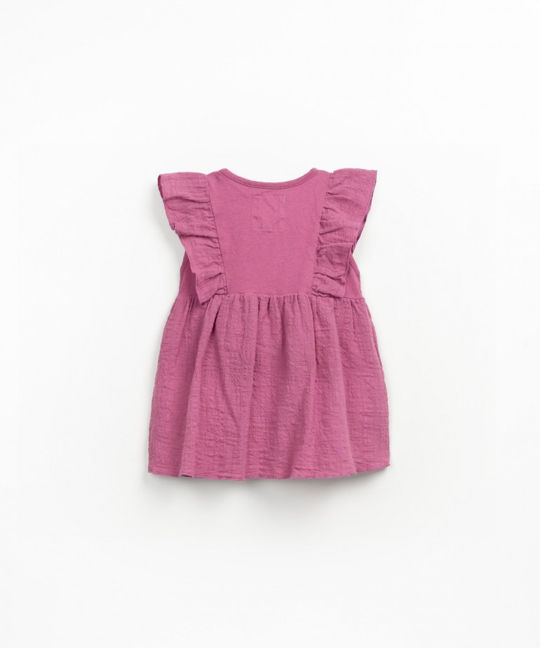 Vestido de mezcla de punto y tejido