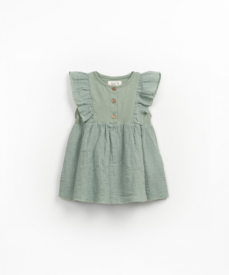 Combined dress in organic cotton and recycled cotton