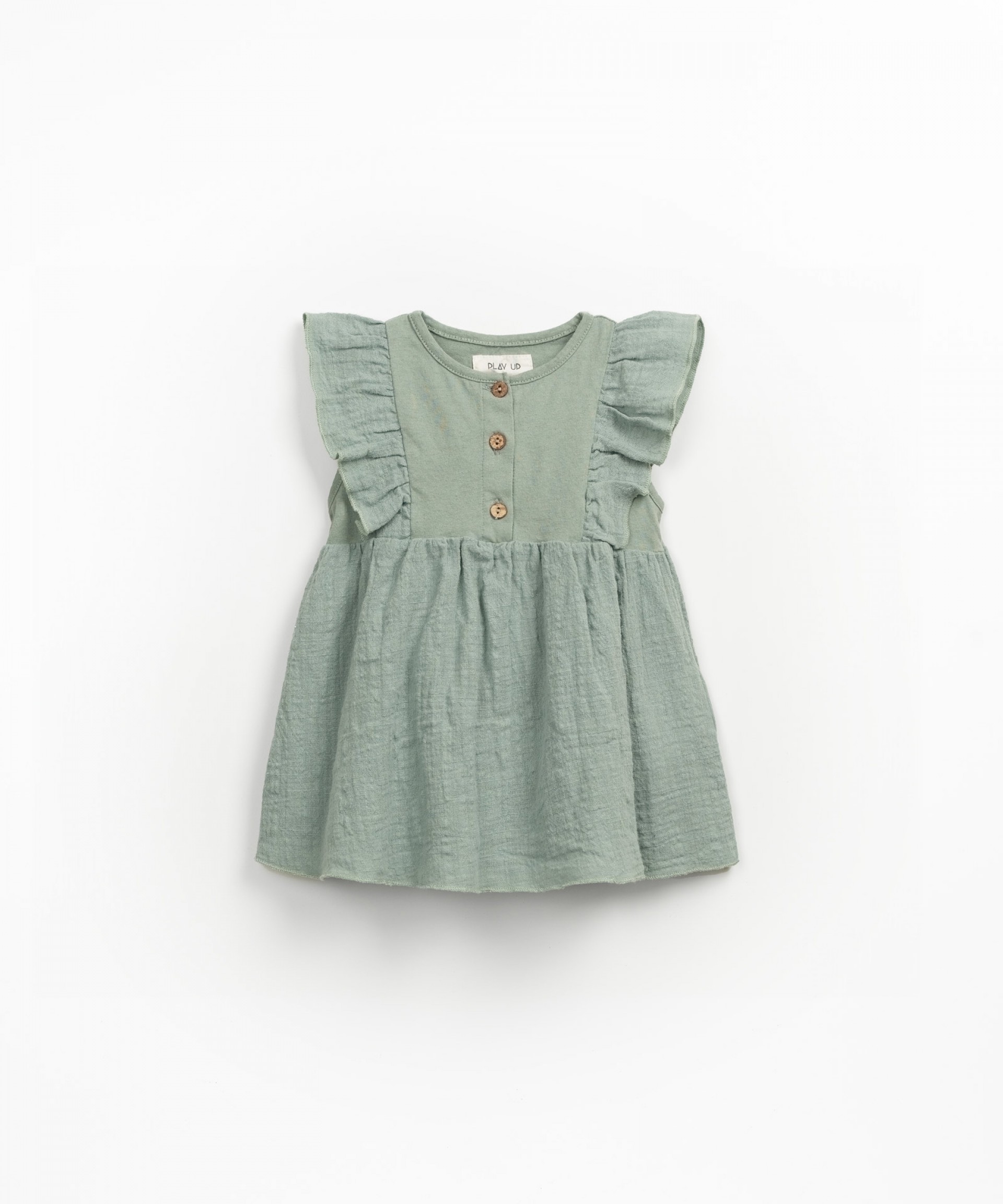 Dress with a mixture of knit and fabric