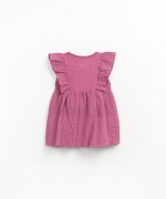 Dress with a mixture of knit and fabric