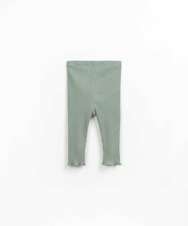 Leggings a costine in cotone biologico