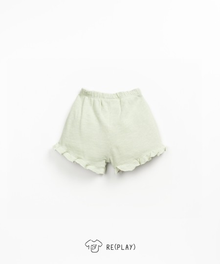 Shorts with elastic waistband and decorative bow