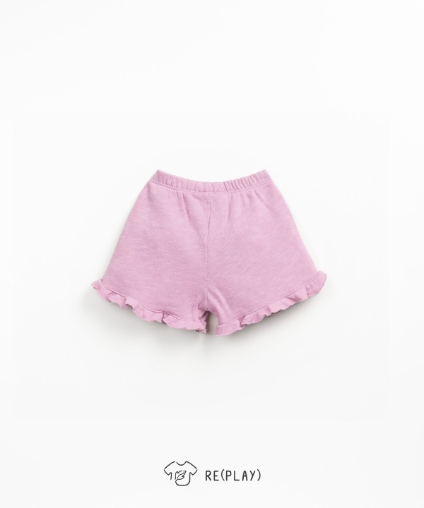 Shorts with elastic waistband and decorative bow