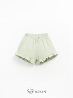 Shorts with elastic waistband and decorative bow