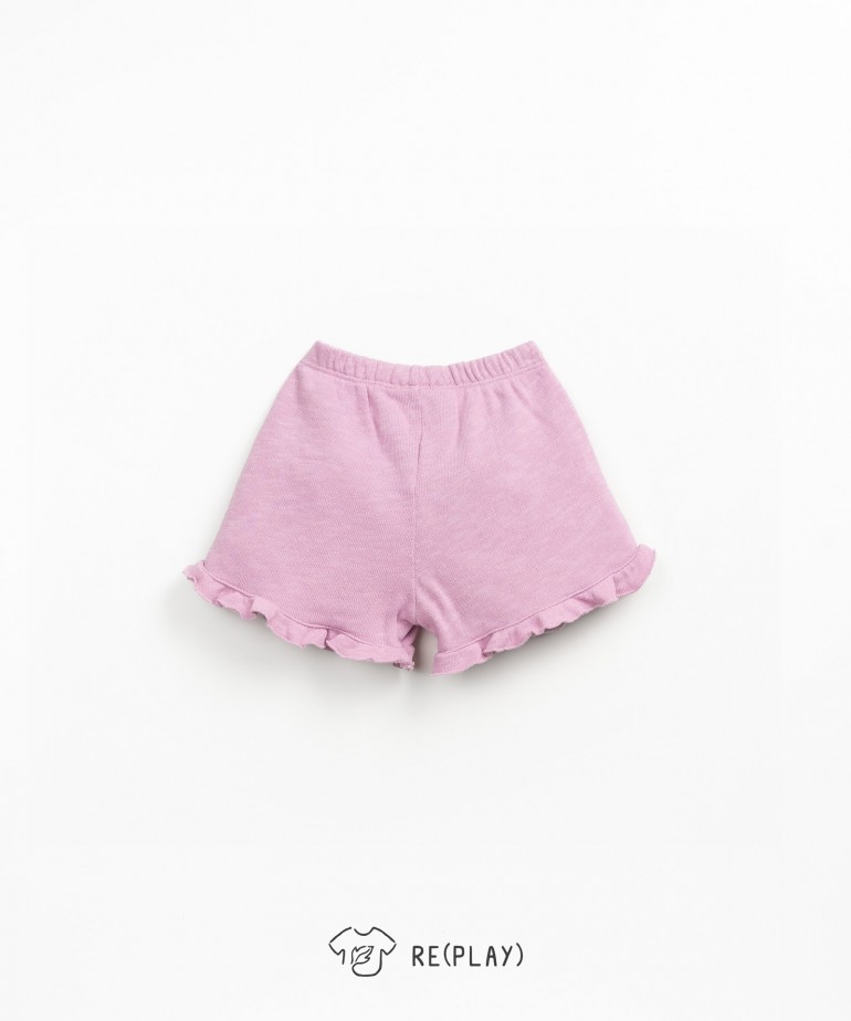 Pantaln corto con cinturilla elstica y lazo decorativo