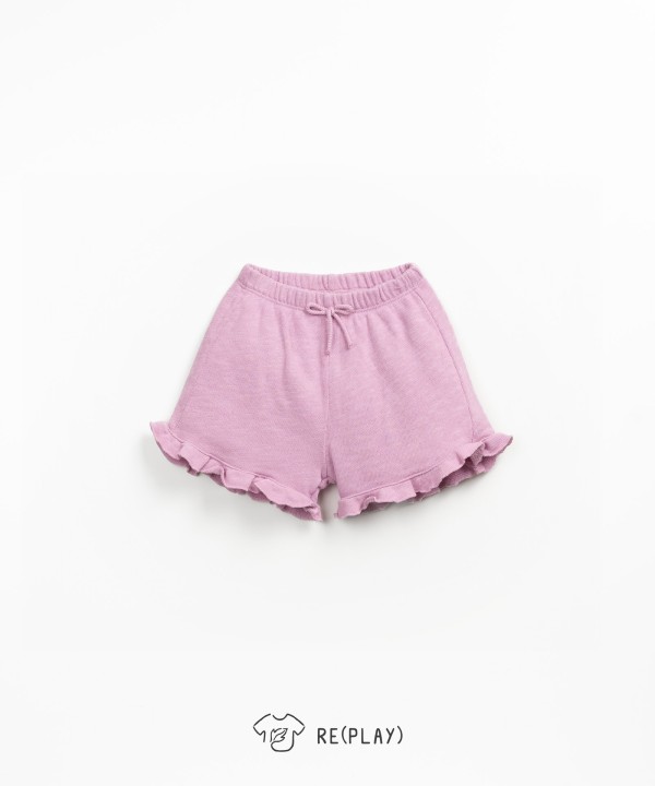 Shorts with elastic waistband and decorative bow