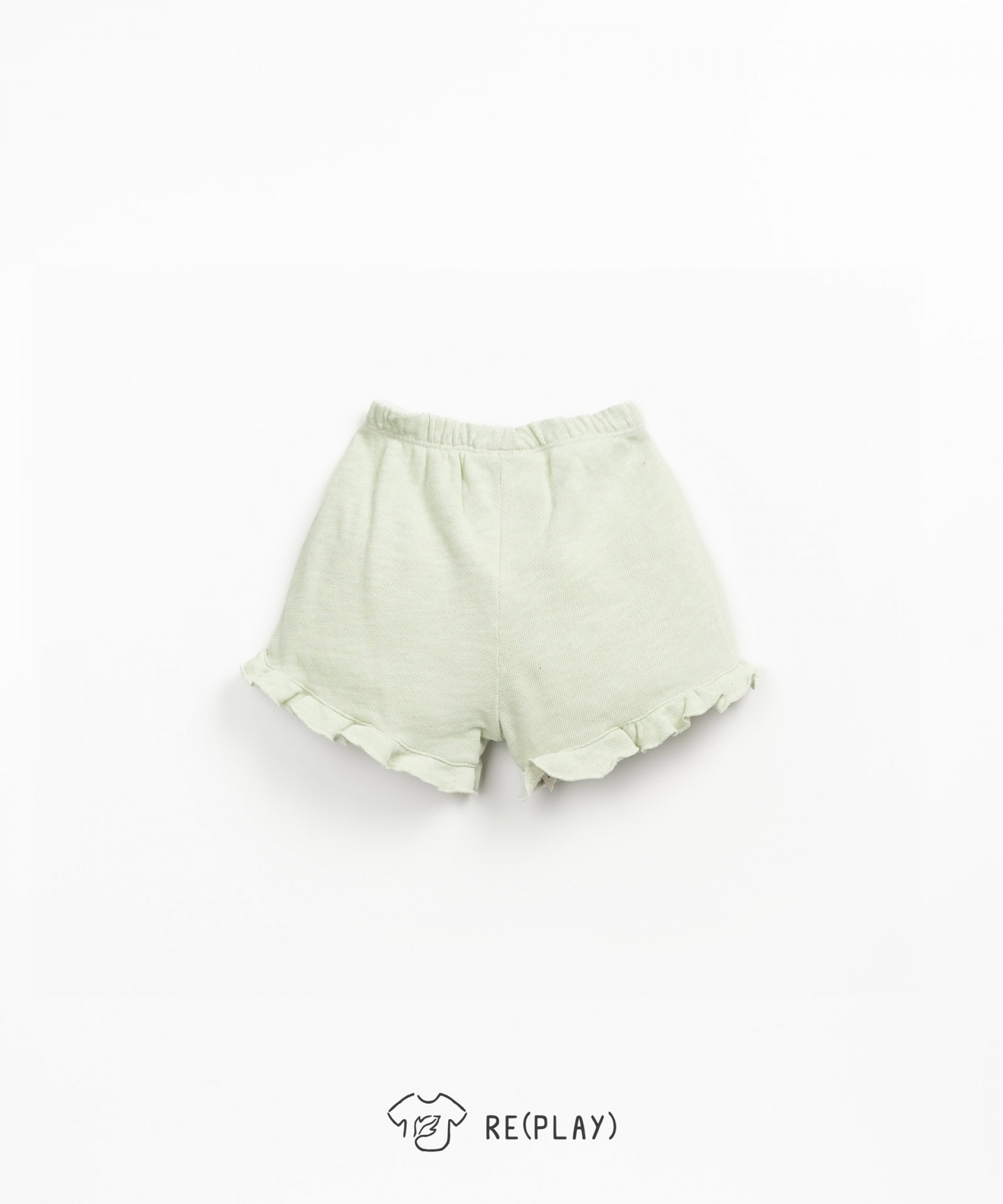 Pantaln corto de punto con insercin de volante