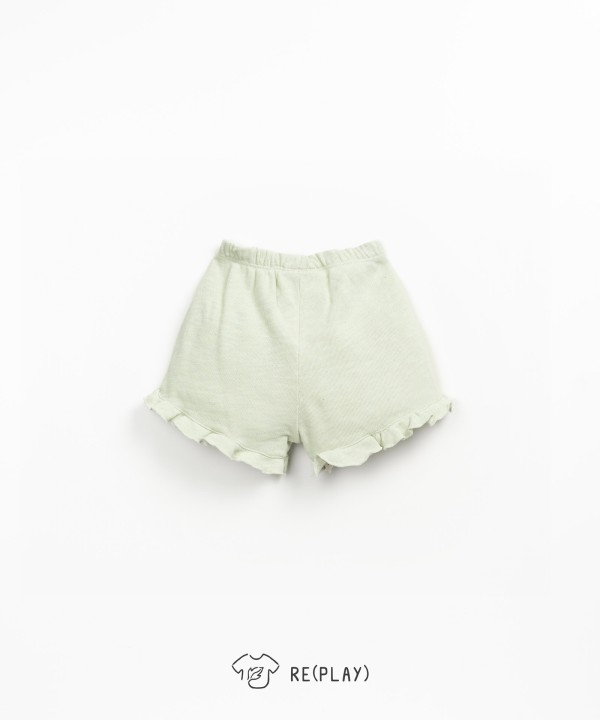 Shorts with elastic waistband and decorative bow