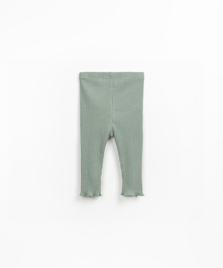 Leggings a costine in cotone biologico