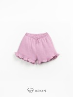 Shorts with elastic waistband and decorative bow