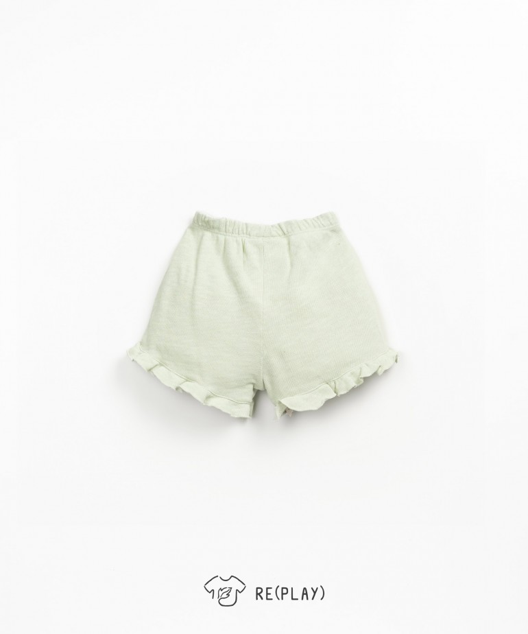 Shorts with elastic waistband and decorative bow