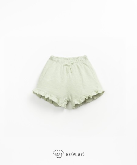 Shorts with elastic waistband and decorative bow