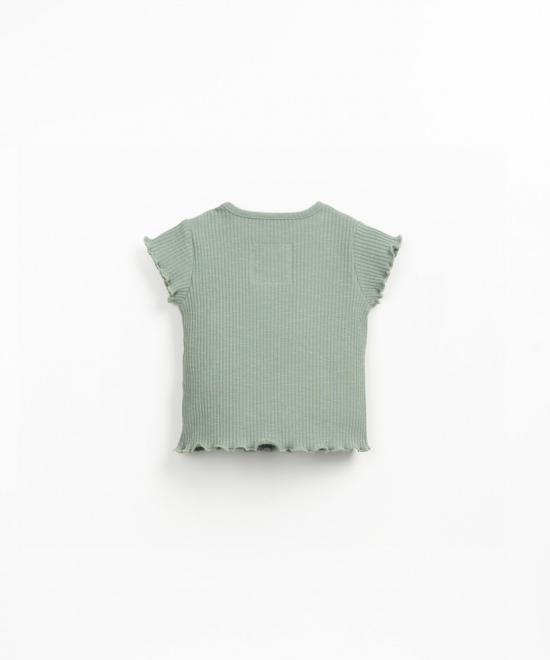 Ribbed jersey t-shirt in organic cotton