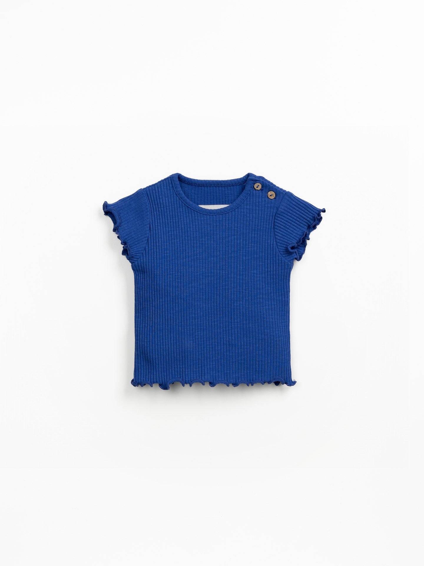 T-shirt en maille côtelée de coton biologique