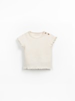 Ribbed jersey t-shirt in organic cotton