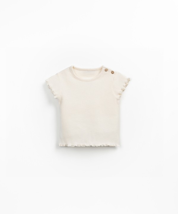 Ribbed jersey t-shirt in organic cotton