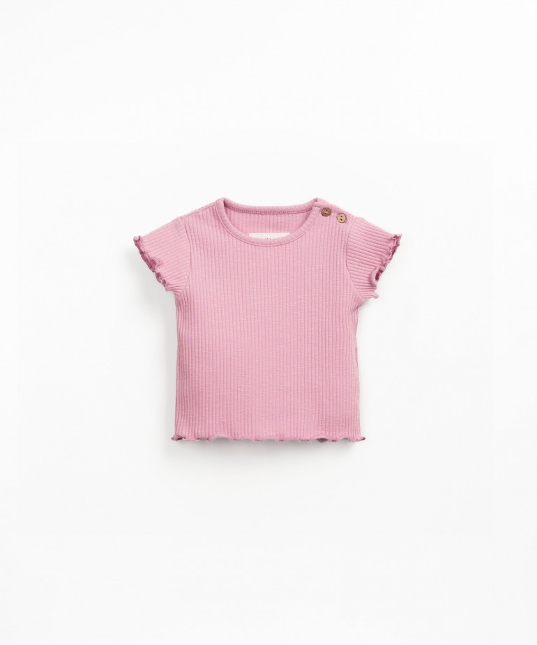 T-shirt in maglia a costine di cotone biologico