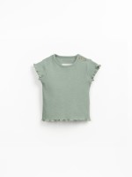 Ribbed jersey t-shirt in organic cotton