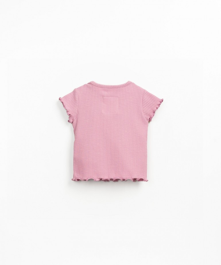 T-shirt in maglia a costine di cotone biologico