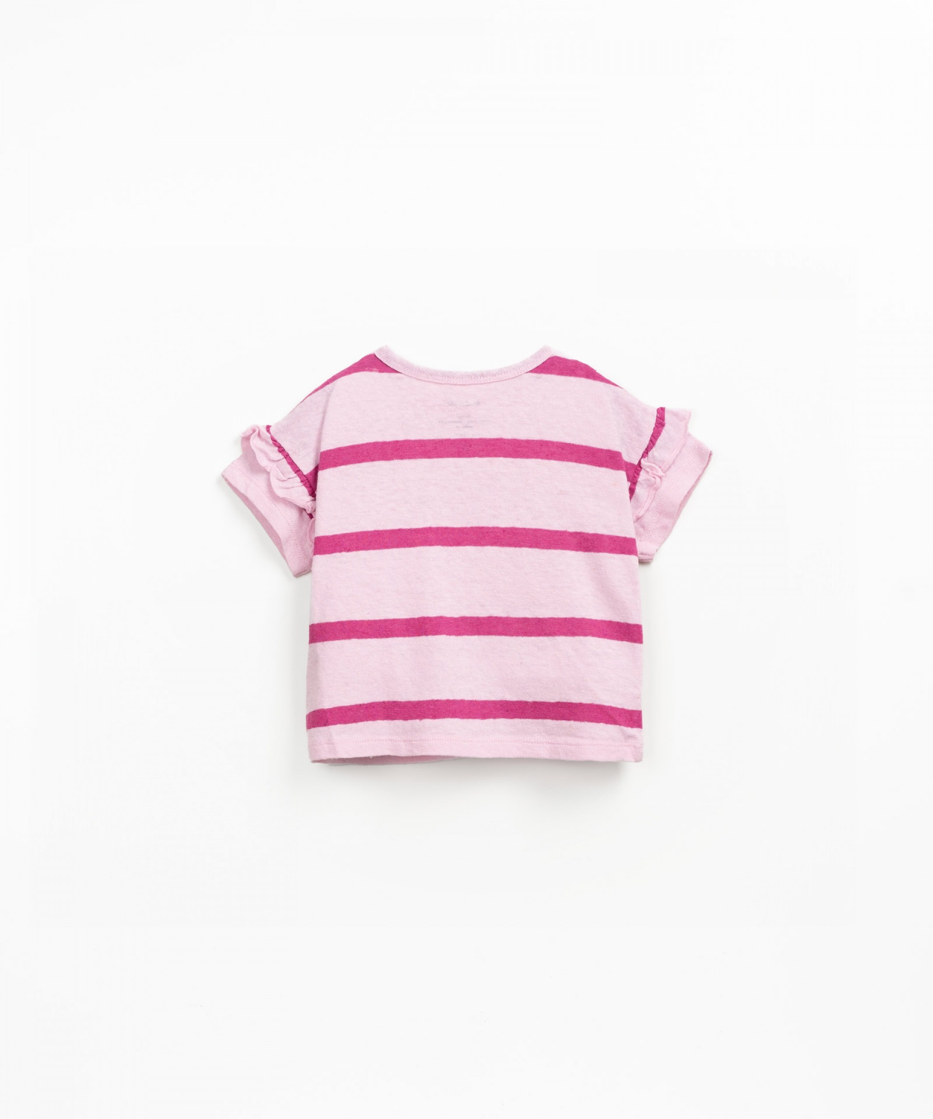 Organic cotton and linen t-shirt with striped pattern