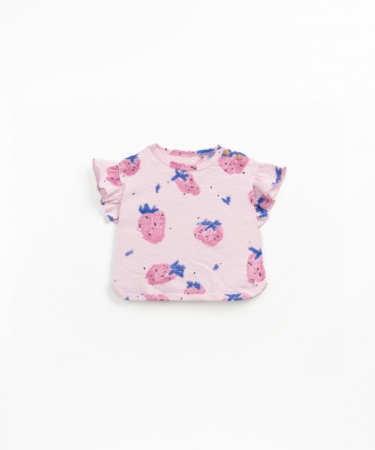Strawberry print T-shirt in organic cotton