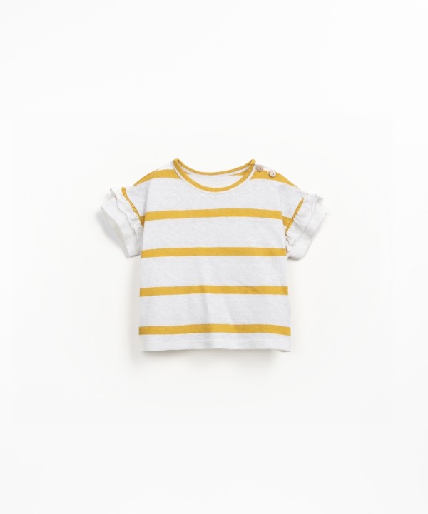 T-shirt avec volants aux manches