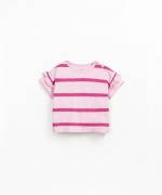 Organic cotton and linen t-shirt with striped pattern