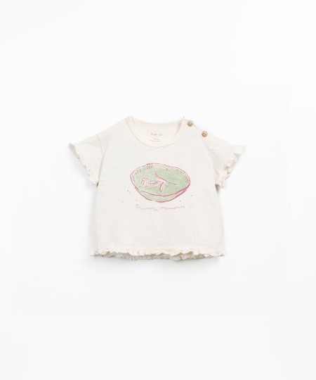 T-shirt de malha com mistura de fibras recicladas e fibras org�nicas