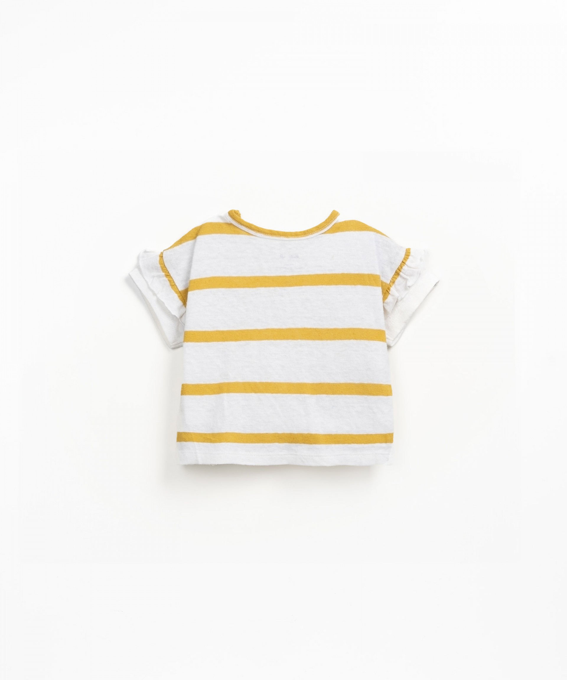 Organic cotton and linen t-shirt with striped pattern