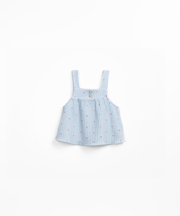 Top � bretelles avec imprim� d'artichauts