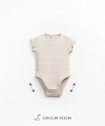 Bodysuit in a blend of natural fibers with an open back